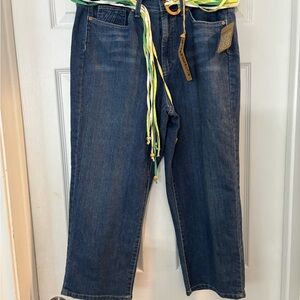 Jeanstar Women New Cropped Jeans Size 12 With Hippie Belt‎